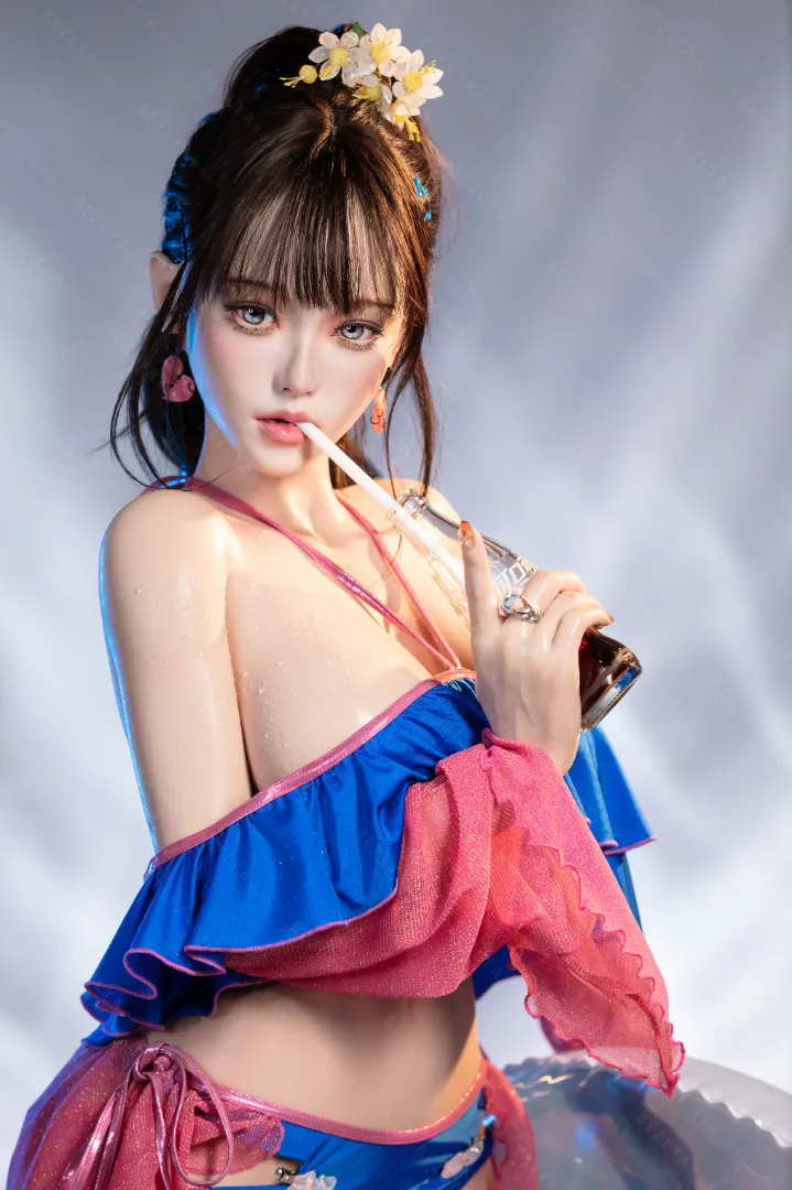 155cm (5ft1) Eカップ 軽量 シリコン ラブドール 可動式顎 ヘッド Nymphaea